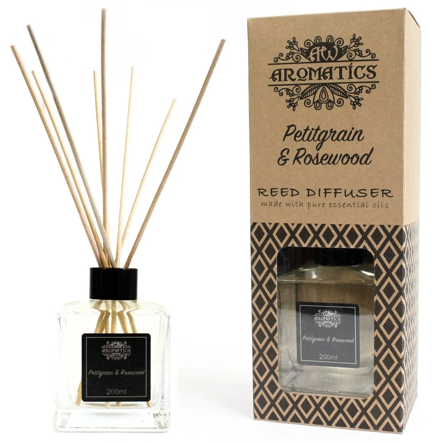 200ml Petitgrain & Rosewood Essential Oil Reed Diffuser Gentleblushes