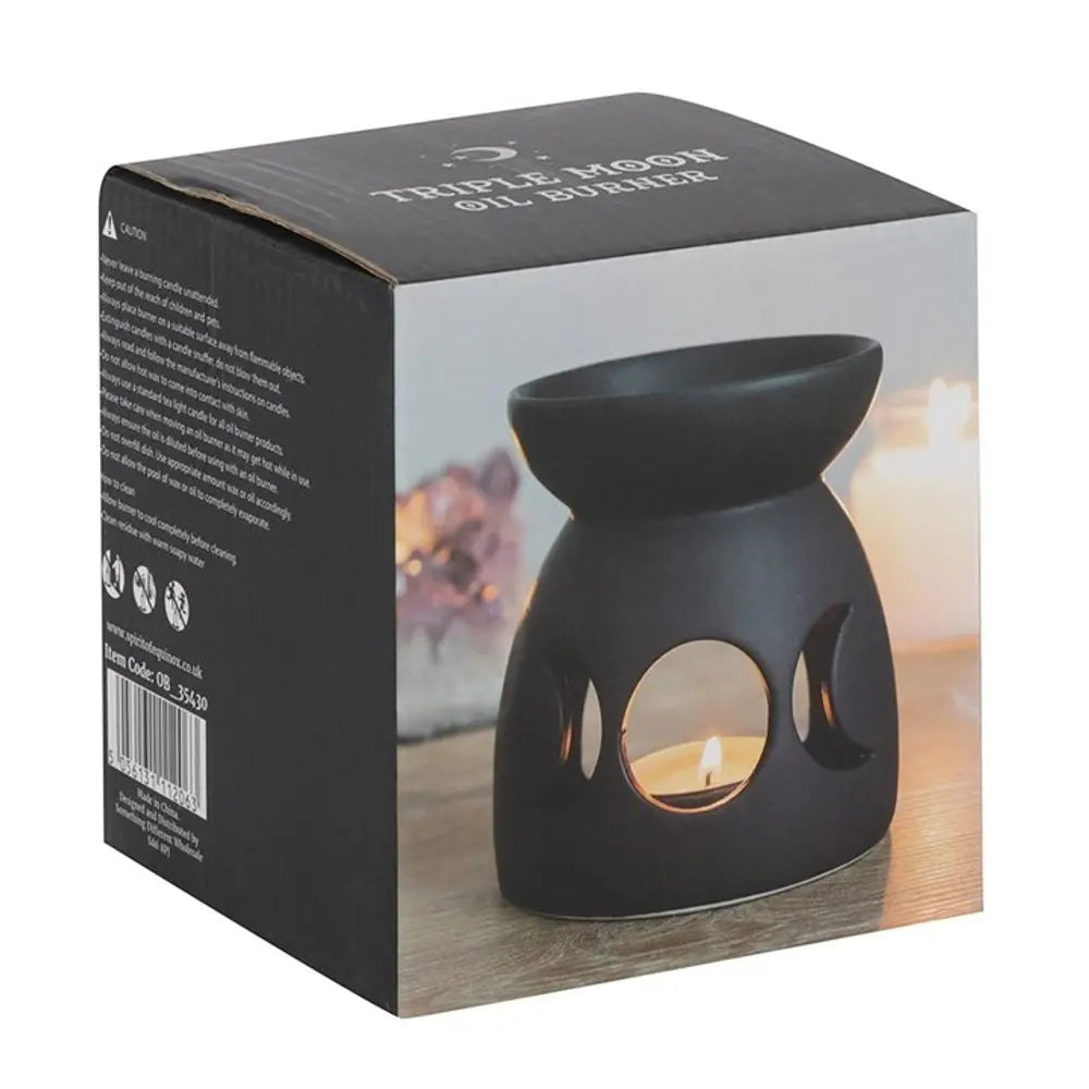 Black Triple Moon Cut Out Oil Burner Gentleblushes