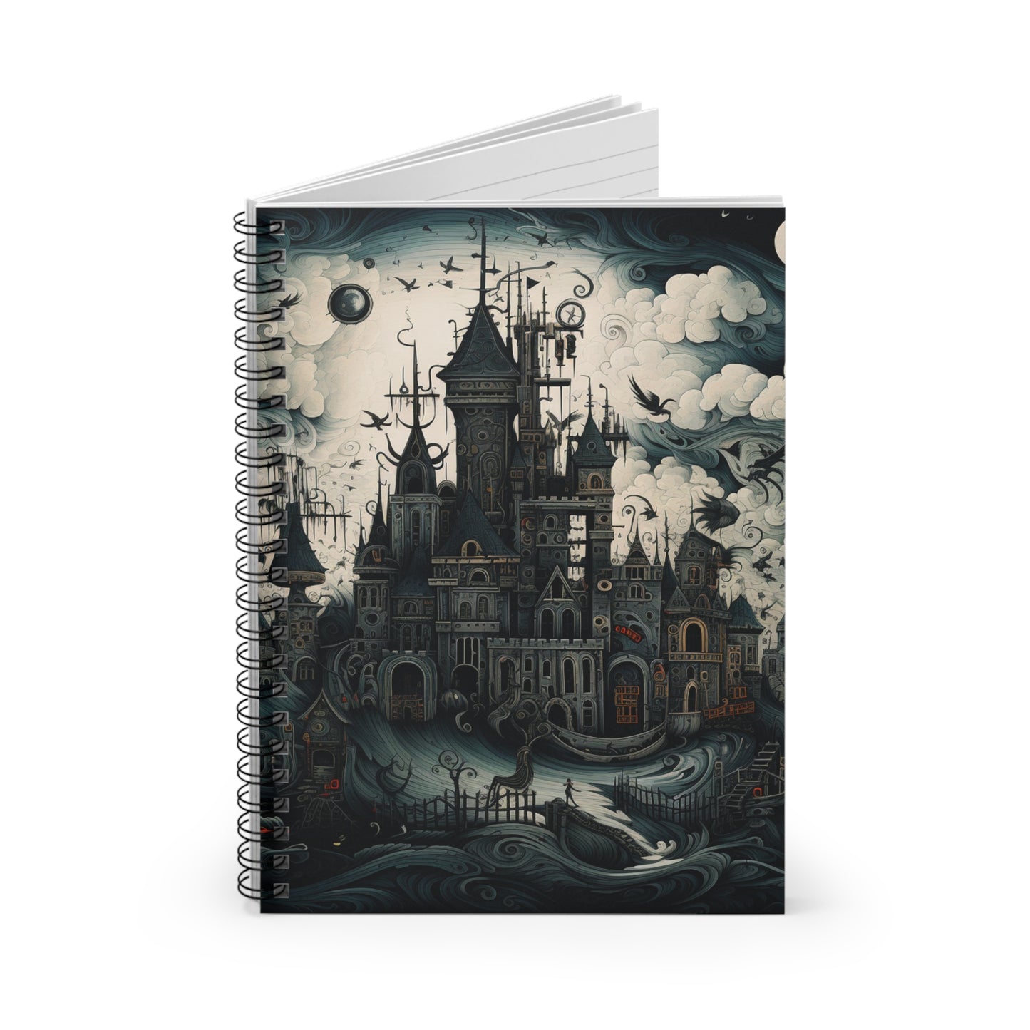 Doodle styles spooky house Spiral Notebook