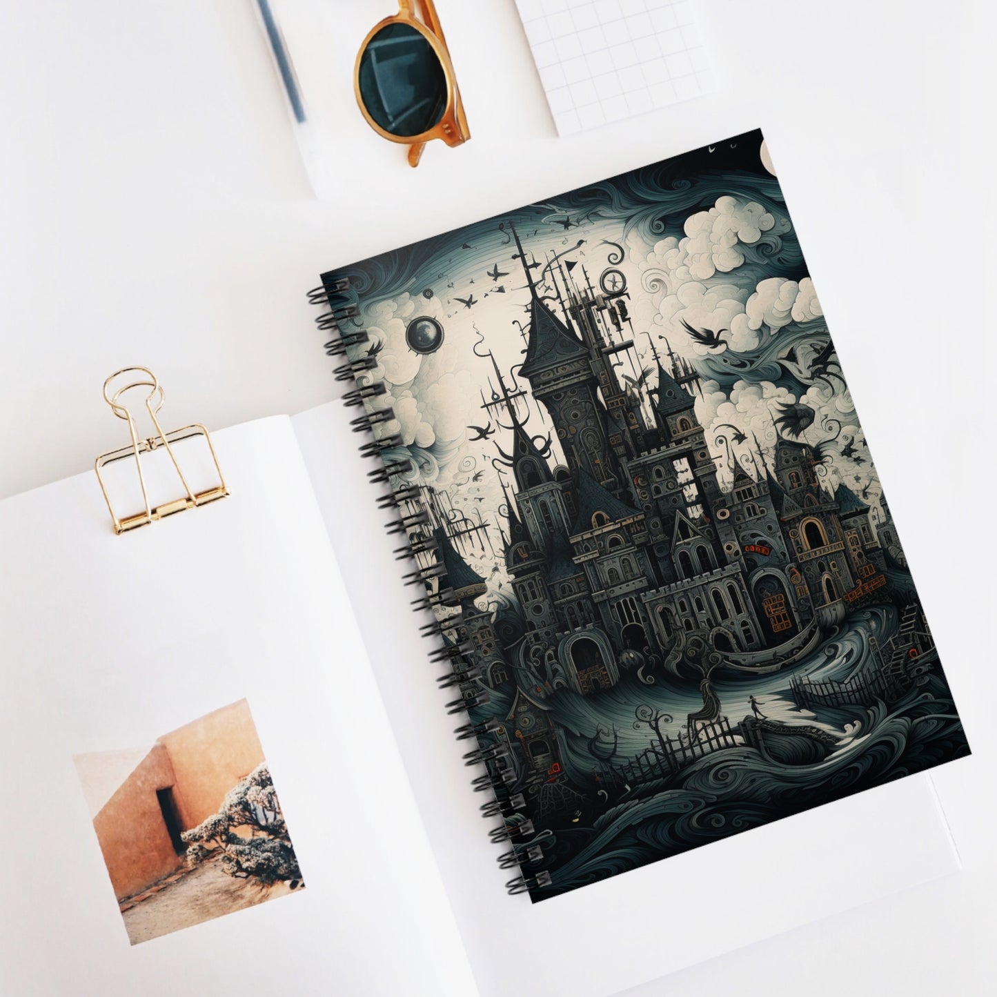 Doodle styles spooky house Spiral Notebook