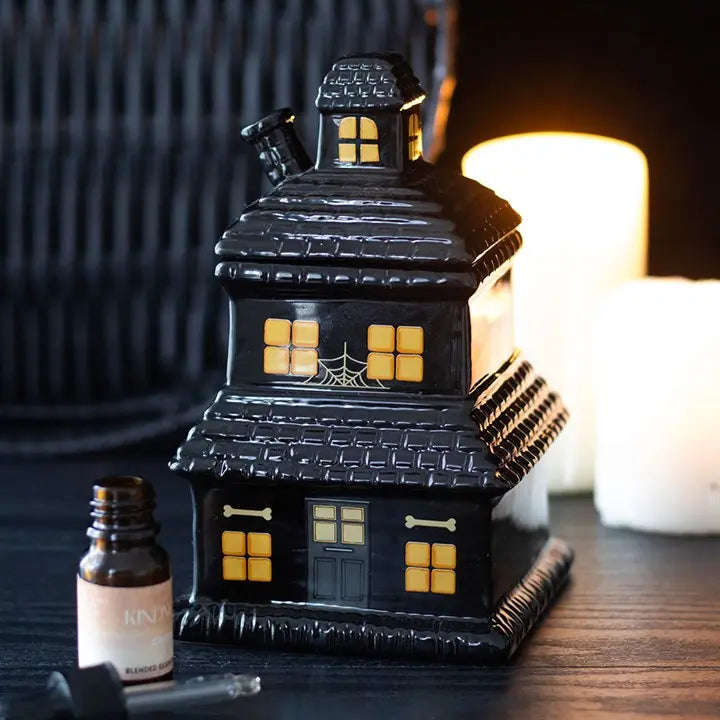 Black Haunted House Oil Burner and Wax Warmer Gentleblushes