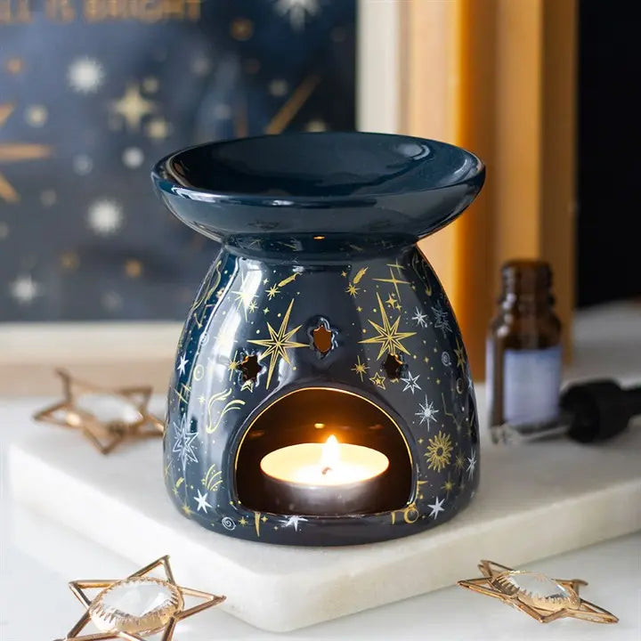 Blue Starry Night Oil Burner and Wax Warmer Gentleblushes