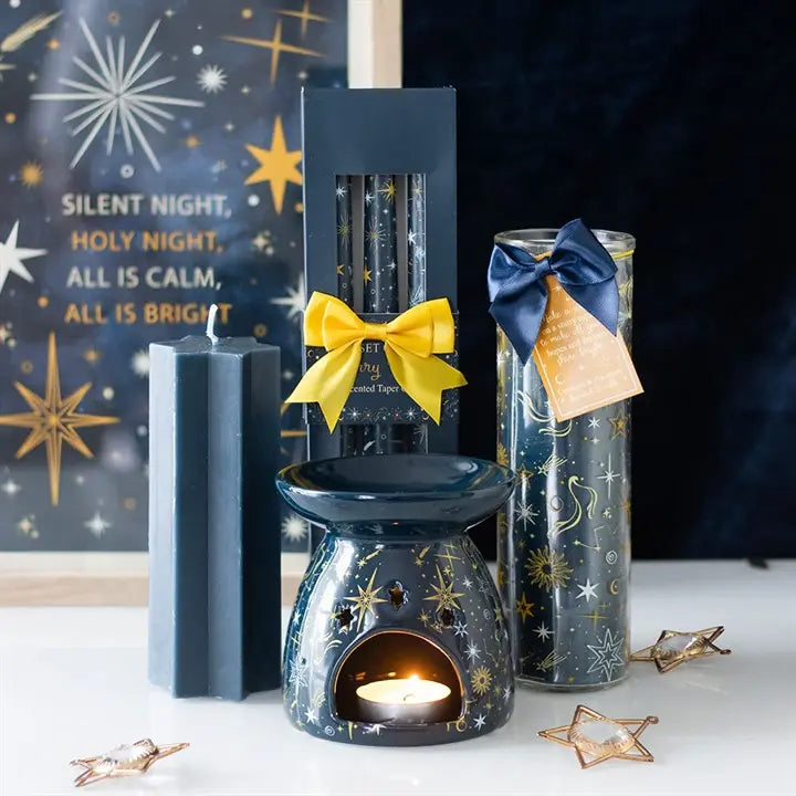 Blue Starry Night Oil Burner and Wax Warmer Gentleblushes