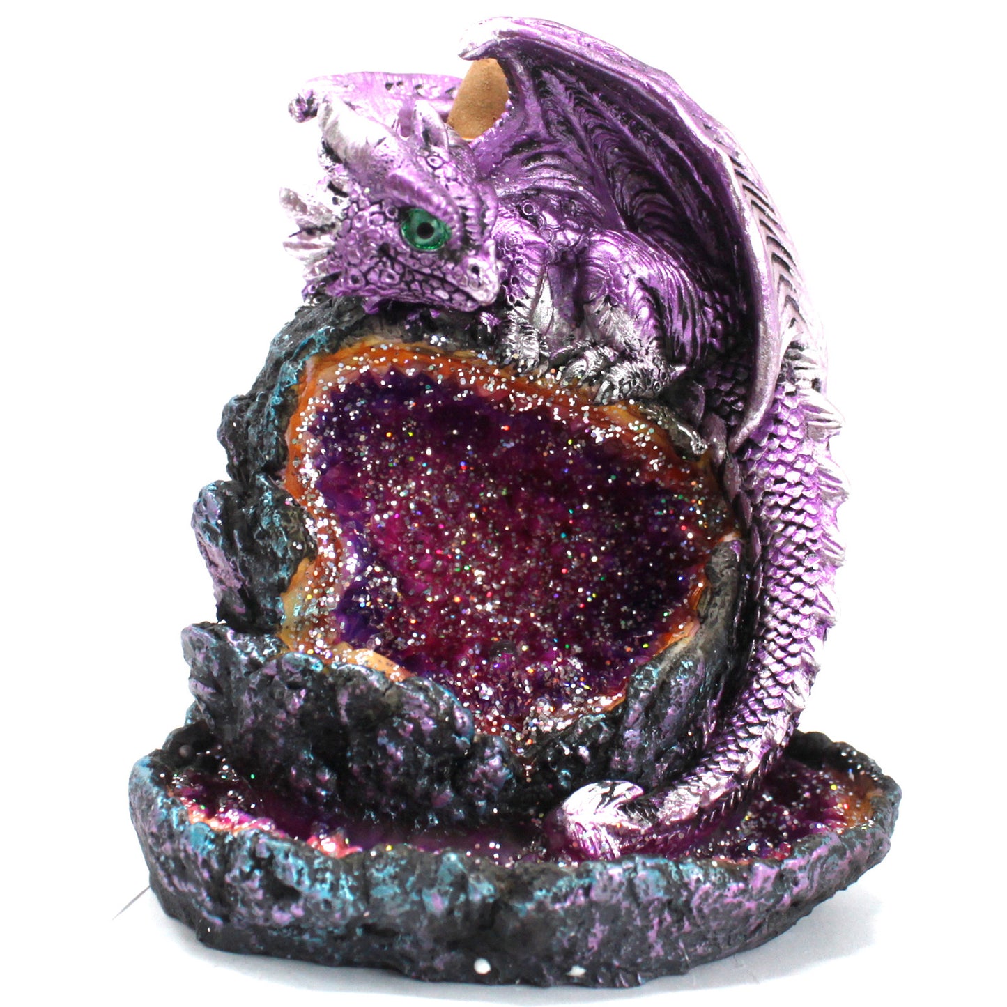 Crystal Cave Purple Dragon LED Backflow Incense Burner