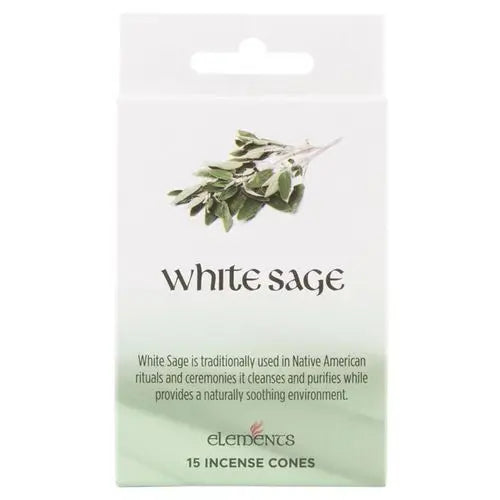 Elements White Sage Incense Cones Gentleblushes