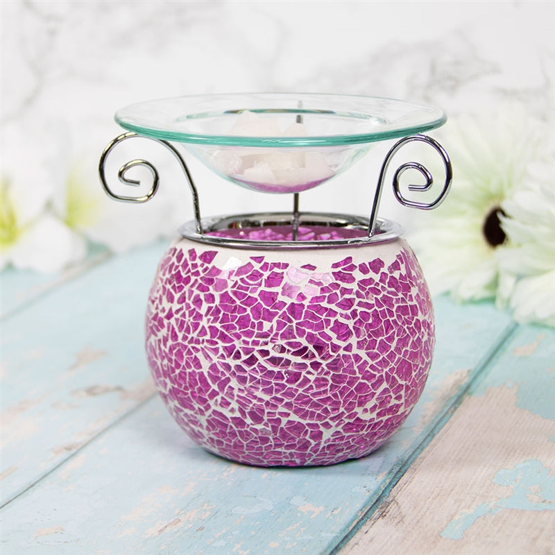 Round Mosaic Oil/Wax Warmer Pink 12cm