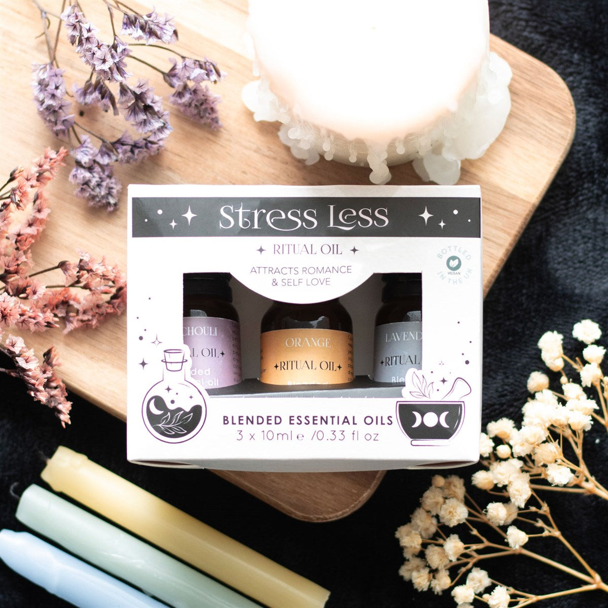 Set of 3 Stress less Ritual Blended essential Oils