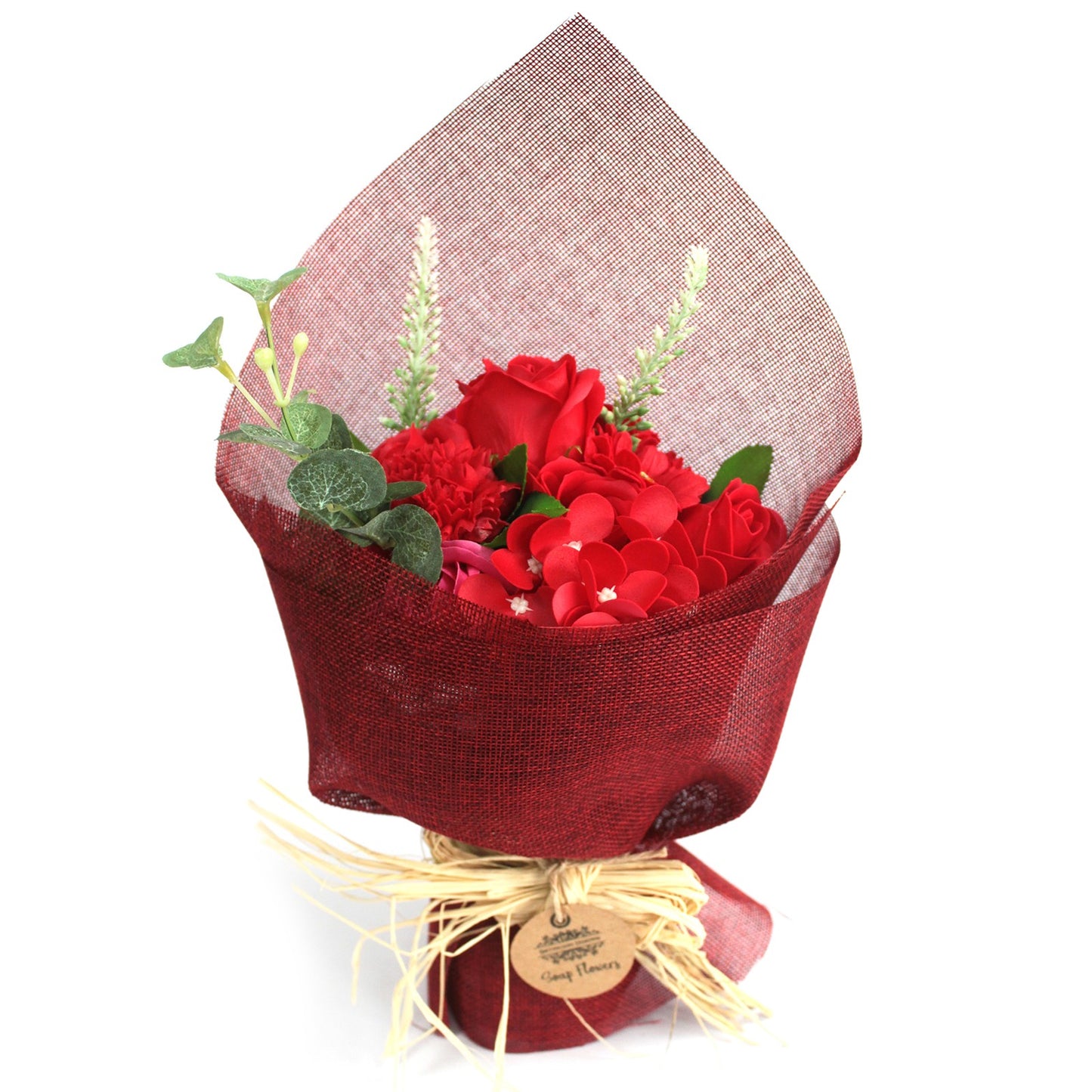 Standing Soap Flower Bouquet - Red