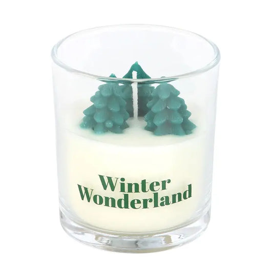 Winter Wonderland Candle with Tree Scene Gentleblushes