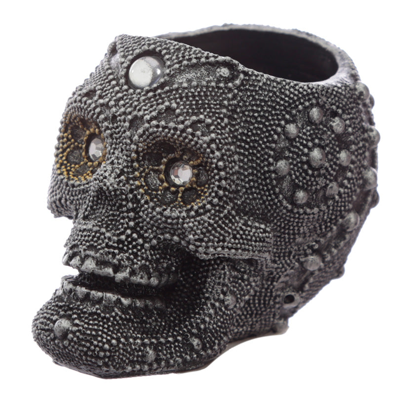 Fantasy Beaded Skull Tea Light Candle Holder