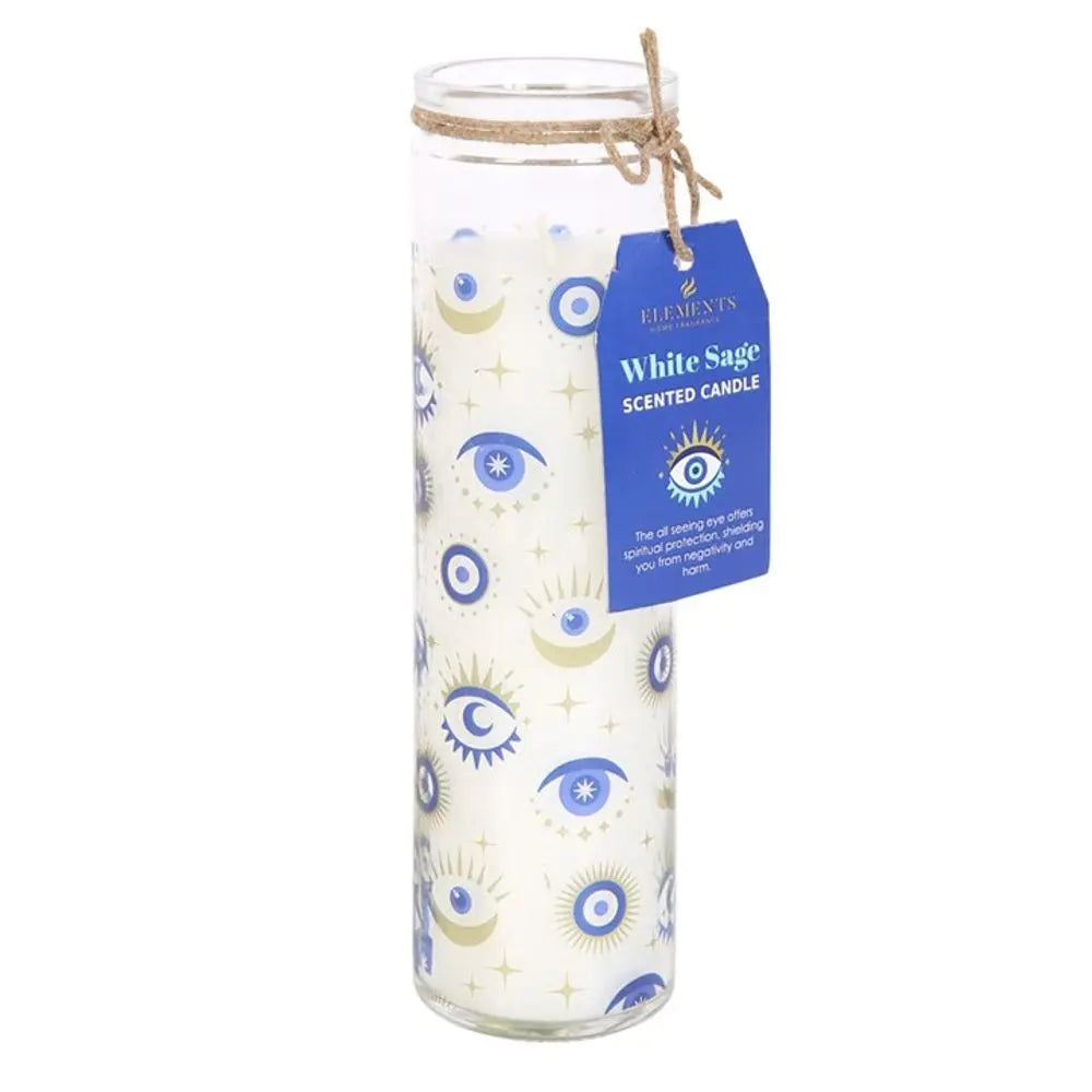 All Seeing Eye White Sage Tube Candle Gentleblushes