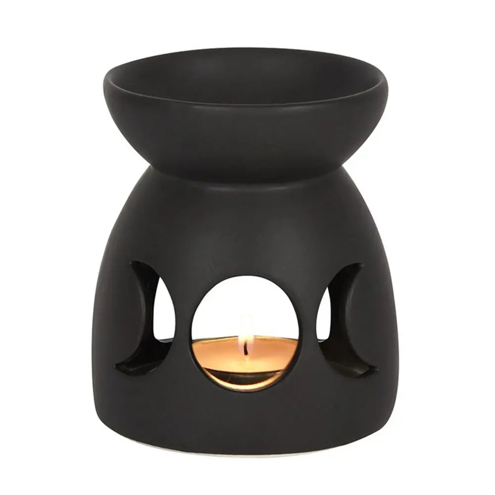 Black Triple Moon Cut Out Oil Burner Gentleblushes