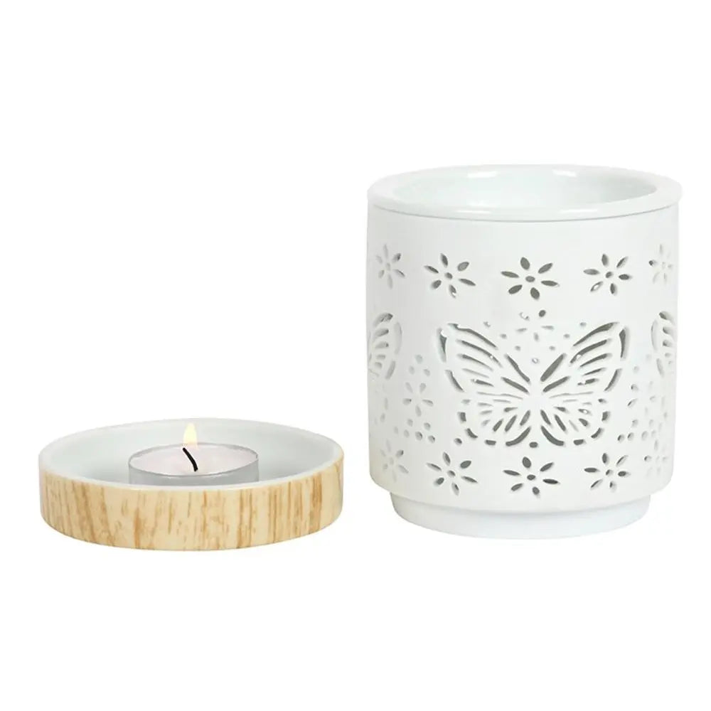 Matte Ceramic Butterfly Oil Burner Gentleblushes