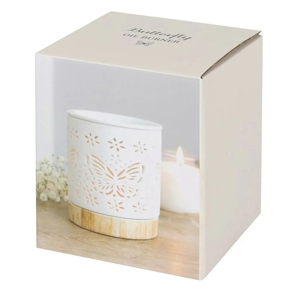 Matte Ceramic Butterfly Oil Burner Gentleblushes