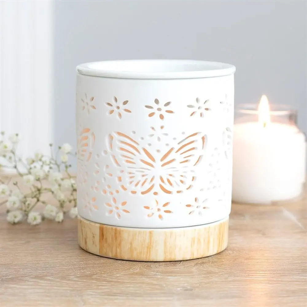 Matte Ceramic Butterfly Oil Burner Gentleblushes