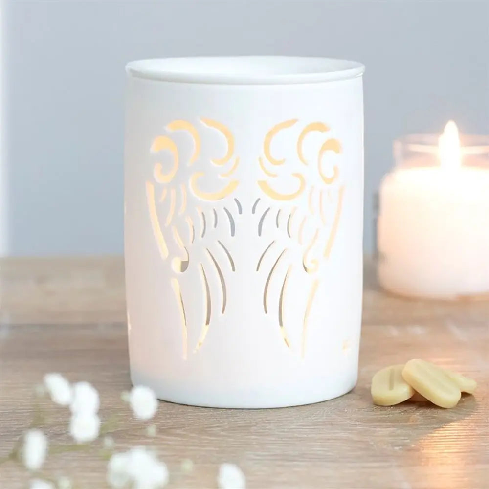White Angel Wings Cut Out Oil Burner Gentleblushes