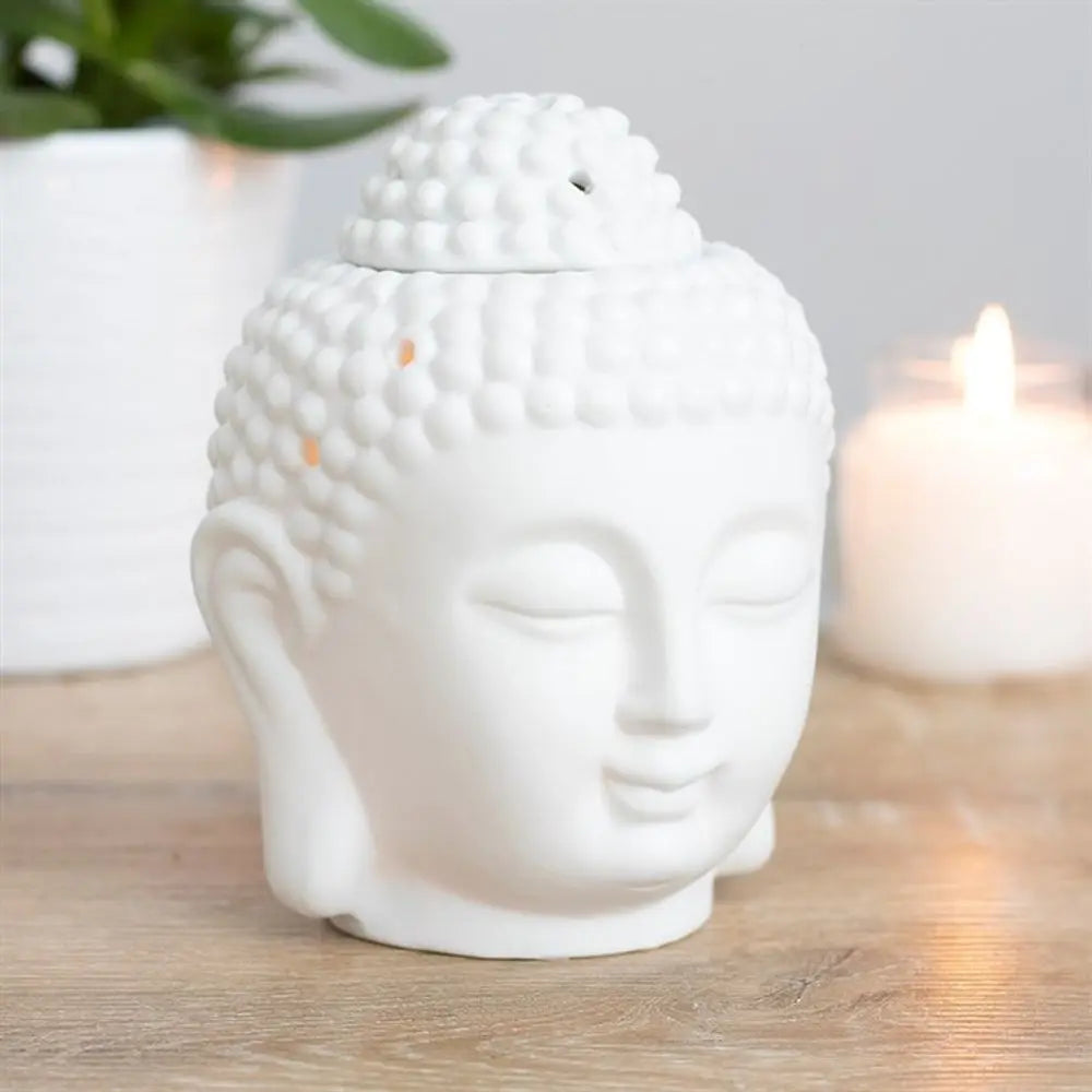 White Buddha Head Oil Burner Gentleblushes