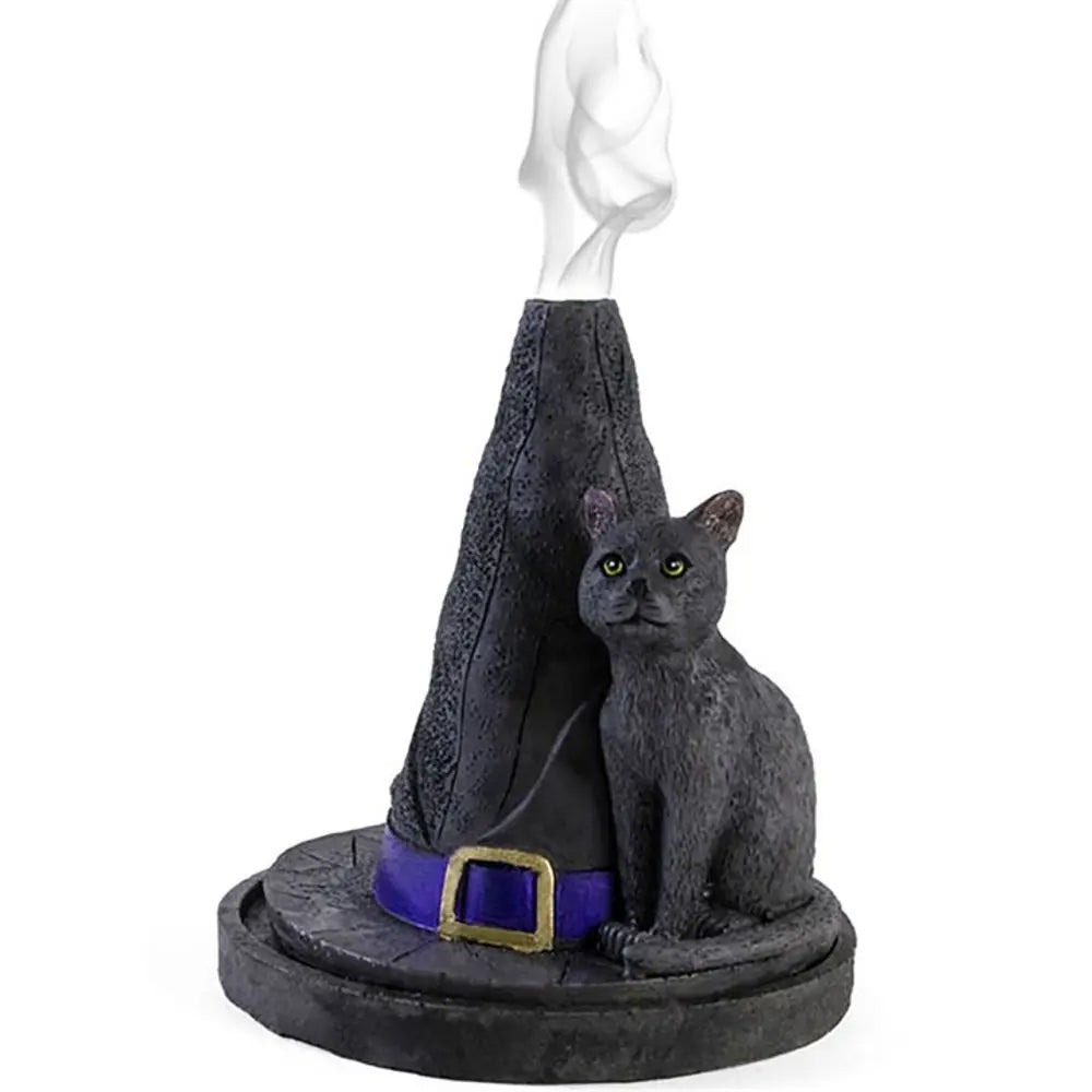 Witch Hat With Cat Incense Cone Holder Gentleblushes