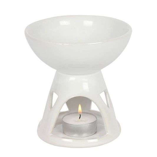 White Deep Bowl Oil Burner