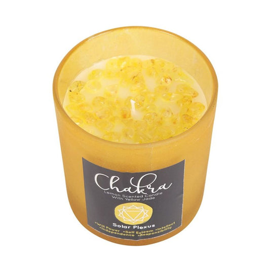 Solar Plexus Chakra Lemon Crystal Chip Candle