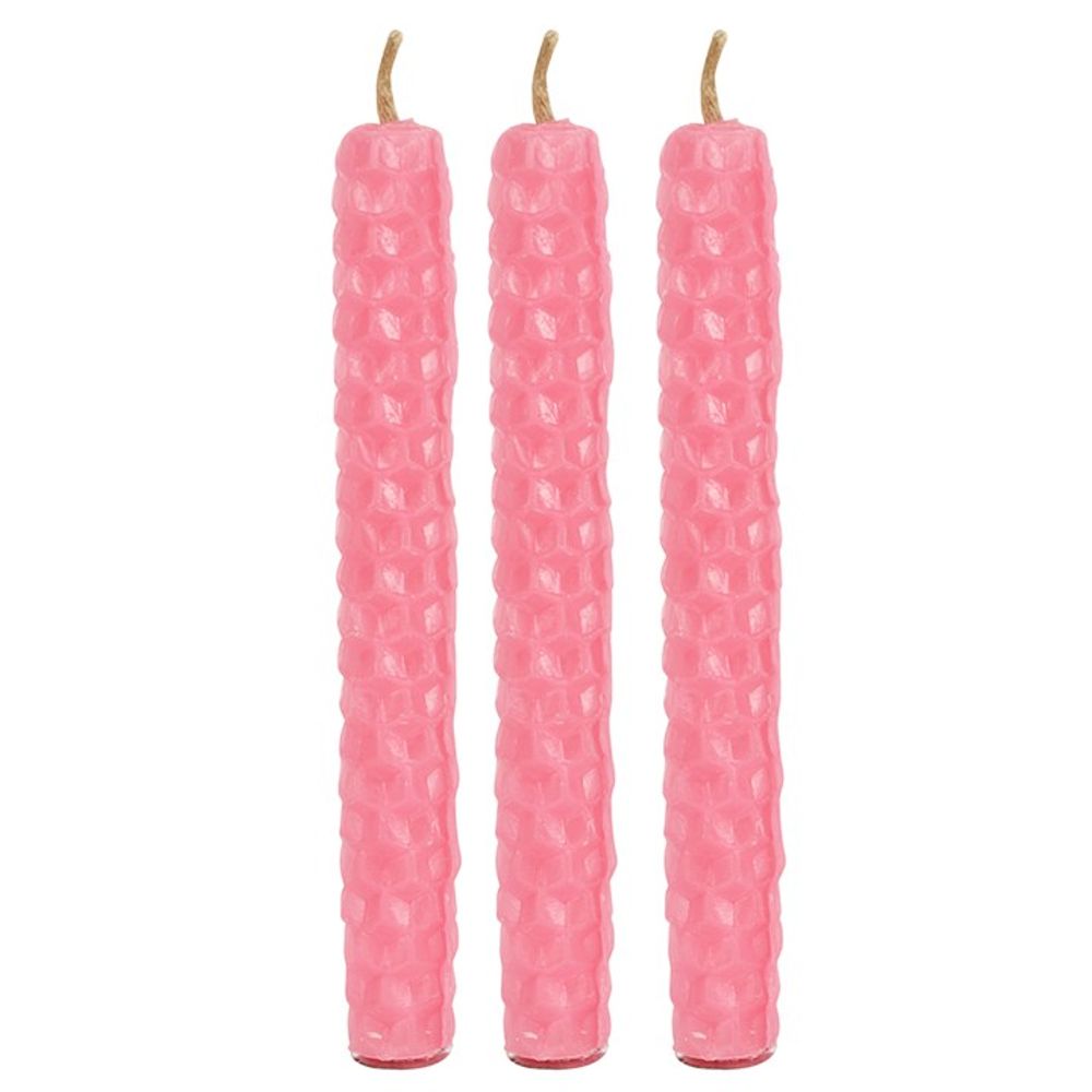 Set of 6 Pink Beeswax Spell Candles