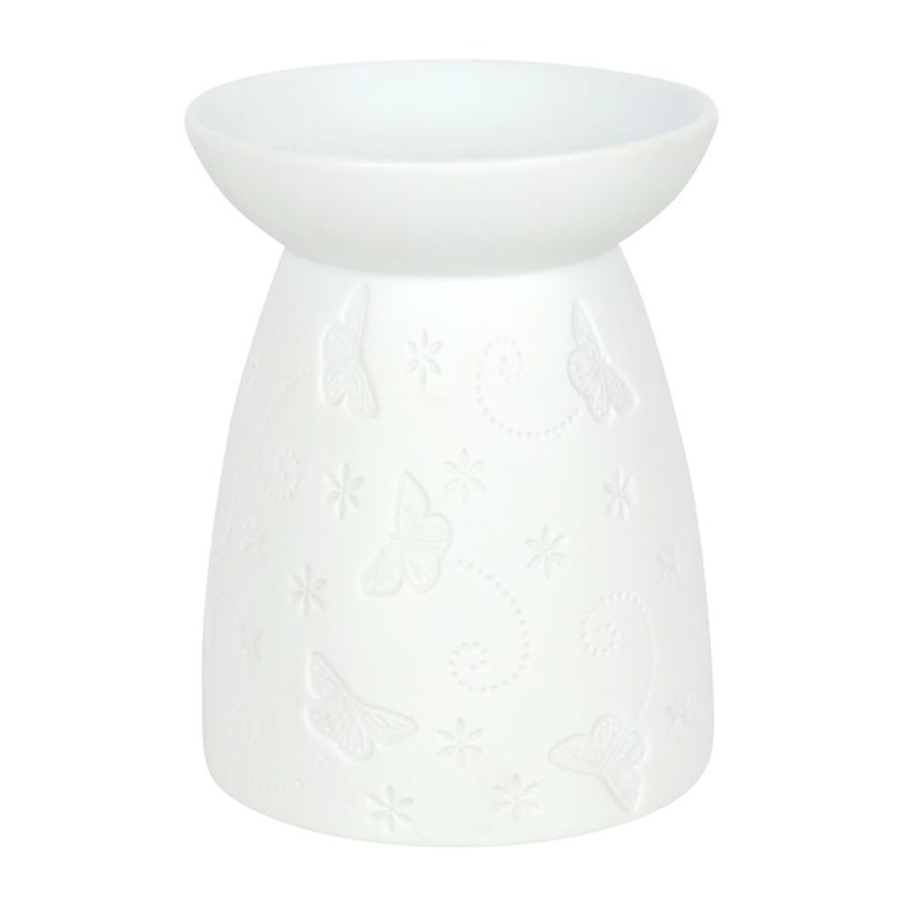 White Ceramic Butterfly Oil Burner