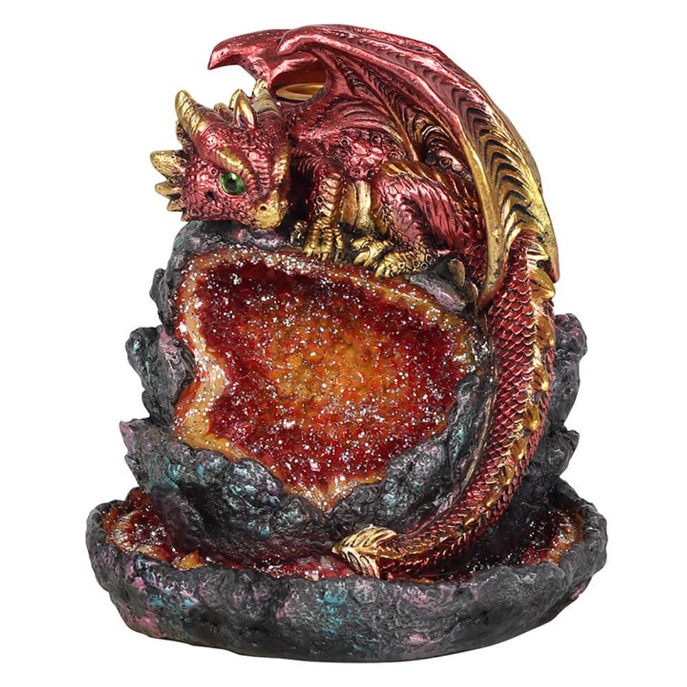 Red Dragon Backflow Incense Burner with Light