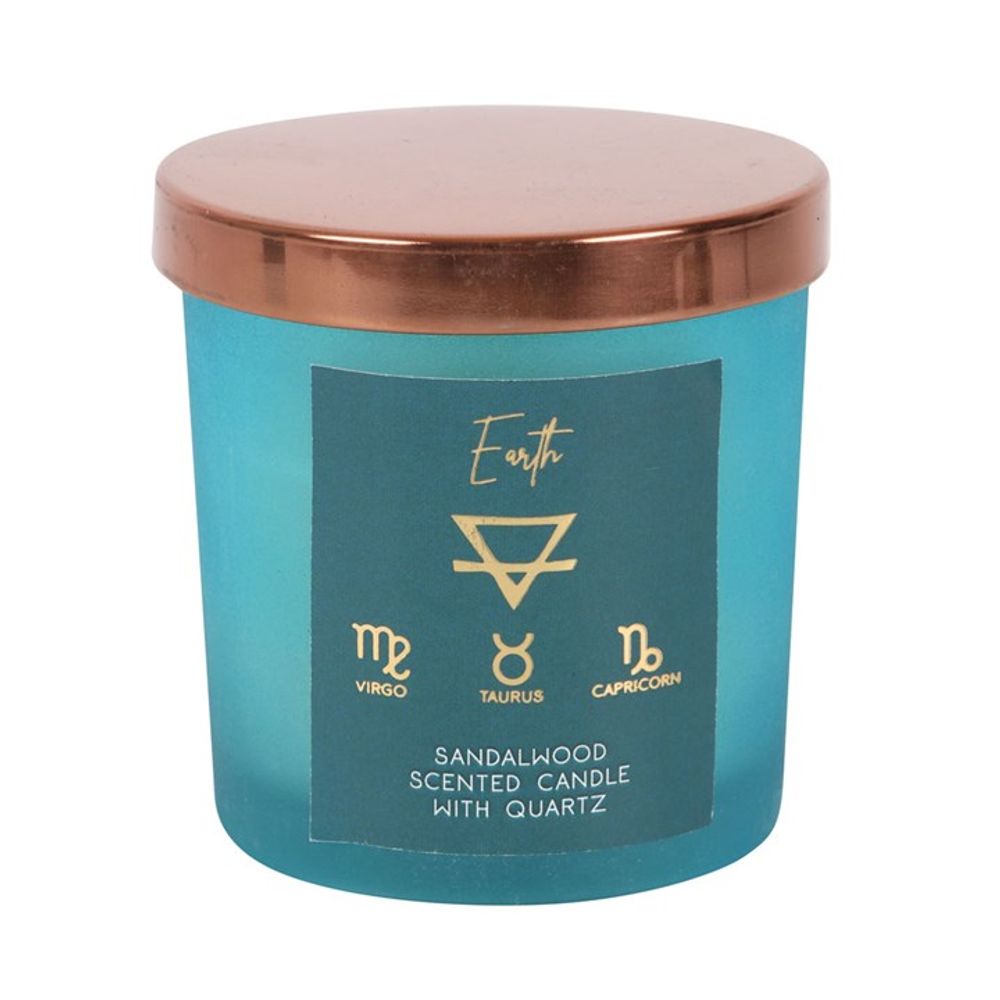 Earth Element Sandalwood Crystal Chip Candle