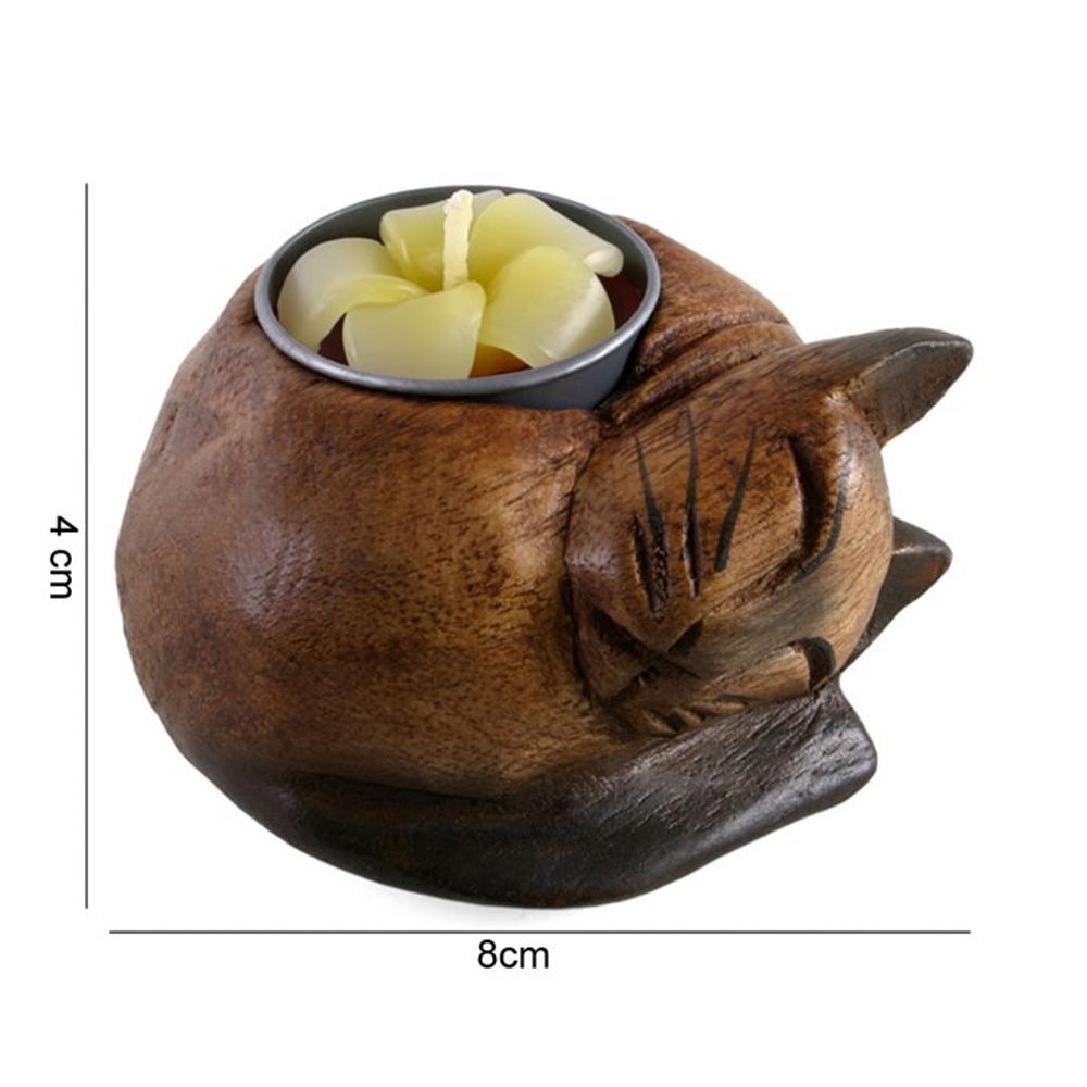 Curled Cat Tealight Holder